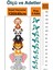 Çocuk odası renkli hayvan temalı yapışkan boy ölçer sticker seti 5+ parça 4