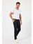 Theseason Erkek Siyah Gabardin Pamuklu Keten Slim Fit Yan Cep Esnek Chino Pantolon 4