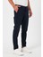 TheSeason Erkek Lacivert Gabardin Pamuklu Keten Slim Fit Yan Cep Esnek Chino Pantolon 2