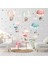 Sevimli Hayvanların Renkli Balon Yolculuğu Çocuk Odası Duvar Sticker Seti 2