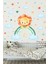 Renkli ve sevimli aslan ve yıldızlar çocuk odası duvar sticker seti, 5+ parça 1