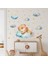 Sevimli Uyuyan Ayıcık Çocuk Odası Duvar Sticker Seti, Renkli ve Eğlenceli Dekorasyon, 5+ Parça 2