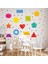 Renkli geometrik şekiller çocuk odası eğitici sticker seti, 5+ parça, çok renkli, figür desenli 2