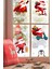 Yılbaşı Sticker Sevimli Noel Babalar ve Kar Taneleri Pencere Duvar Süsü 1