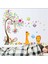 Renkli hayvanlar dünyası duvar sticker seti, çocuk odası dekoru ve süsleri, 5+ parça 2