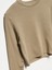31236 Uzun Kollu Crop Top-Haki 3
