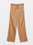 71536 Belden Bağlamalı Dökümlü Pantolon-Açık Camel 1