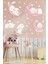 Sevimli Tavşanlar ve Yıldızlar Çocuk Odası Sticker, Pembe Gri, Eğlenceli Dekorasyon 1