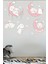 Sevimli Tavşanlar ve Yıldızlar Çocuk Odası Sticker, Pembe Gri, Eğlenceli Dekorasyon 4