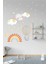 Çocuk odası duvar stickeri, gökkuşağı, bulut, yıldız ve balon tasarımı, 5+ parça 1