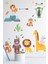 Sevimli Hayvanlar Çocuk Odası Duvar Stickerları, Renkli ve Eğlenceli Dekorasyon 2