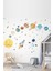 Astronot ve Gezegenler Set Salon Yatak Odası Mutfak Balkon Ev Duvar Süsü Kağıdı Sticker 100 x 40 cm 1