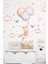 Rüya Tadında Balonlu Uçan Tavşan Çocuk Odası Duvar Sticker, Çok Renkli, 1 Parça 1