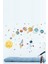 Astronot ve Gezegenler Mega Set Pastel Renk Duvar Sticker Seti 2