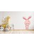 Sevimli Pembe Tavşan Çocuk Odası Duvar Sticker 40x65 cm Çok Renkli ve Düz Desenli 2