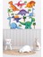 Sevimli Dinozorlar Çocuk Odası Duvar Sticker 95x95 cm, Beyaz Renk 1
