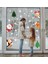 Çocuk odası renkli yılbaşı temalı cam sticker seti, Noel Baba, penguen, kardan adam 1