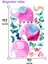 Pastel Renkli Filler ve Kelebekler Çocuk Odası Duvar Sticker Seti 5+ Parça 3