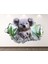 Renkli anne ve yavru koala 3D duvar sticker, sevimli ve dekoratif tasarım 1