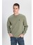 Regular Fit Normal Kesim Bisiklet Yaka Koyu Yeşil Sweatshirt 1