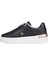 Kadın Marka Logolu Deri Üst Kısımlı Konforlu ve Köpüklü Iç Tabanlık Kauçuk Burun Başlıklı Siyah Sneaker FW0FW07997-BDS 1