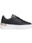 Kadın Marka Logolu Deri Üst Kısımlı Konforlu ve Köpüklü Iç Tabanlık Kauçuk Burun Başlıklı Siyah Sneaker FW0FW07997-BDS 2