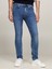 Erkek Marka Logolu Slim Fit Şık Görünüşlü Klasik 5 Cepli Günlük Kullanıma Uygun Açık Mavi Denim Jeans MW0MW33963-1A9 5