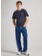 Bisiklet Yaka Baskılı Lacivert Erkek T-Shirt PM509367 594 Sıngle Clıford 1