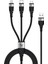 3'ü 1 Arada Naylon Örgülü 66 W USB Hızlı Şarj Kablosu, Tip C, Lightning ve Micro USB Bağlantı Noktalı, Iphone, Ipad, Samsung Galaxy, Oneplus, Mi, Oppo, Vivo, Iqoo, Xiaomi ile Uyumlu, 1 M, Siyah 1