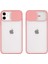 Apple iPhone 12 Mini ile Uyumlu Kılıf (5.4inç) Zore Lensi Kapak Sürgülü Kamera Lens Koruması Açık Pembe 1