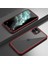 10528 Apple iPhone 11 ile Uyumlu Için Kılıf Dor Silikon Temperli Cam Kapak, Kırmızı 1