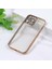iPhone 12 Pro Max Uyumlu Kenarları Renkli Lazer Kamera Lens Korumalı Lüks Silikon Kılıf (Bronze) 1