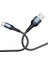 Örgülü USB A-C Hızlı Şarj Kablosu, Siyah (100 Cm) 1