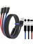 Hızlı Şarj ve Data Aktarım Kablosu, 60W - 3A USB A, Type C (Usb C), Micro Usb, Lightning Uyumlu 3 Ü 1 Arada Çoklu Kablo, Örgülü Siyah 120CM 1