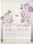 Pastel Mor Çiçekler Yumuşak Duvar Sticker, Dekoratif ve Canlı Tasarım 1