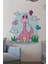 Pembe Sevimli Oturan Dinazor Dekoratif Bebek Çocuk Odası Duvar Dekorasyon Sticker 3