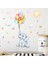 Renkli balon tutan sevimli fil çocuk odası duvar sticker seti, 5+ parça, çok renkli 1