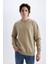 Boxy Fit Bisiklet Yaka Baskılı Sweatshirt X8282AZ24AU 3