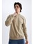 Boxy Fit Bisiklet Yaka Baskılı Sweatshirt X8282AZ24AU 4