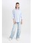 Oversize Geniş Kalıp Çizgili Oxford Uzun Kollu Gömlek D4015AX24AU 2