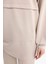 Regular Fit Bisiklet Yaka Kanguru Cepli Basic Düz Sweatshirt Tunik B0039AX24AU 5