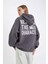 Oversize Fit Kapüşonlu Baskılı Kalın Kumaş SWEATSHIRT E0673AX24WN 1