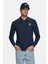 Maxwell Lacivert Polo Yaka Baskılı Standard Fit Erkek Sweatshirt 1