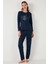 Regular Fit Desenli Bisiklet Yaka Pijama Takımı Bayan Pijama Takımı 65719102 5