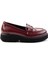 Bordo Kırışık Rugan Kadın Loafer Ayakkabı K01257068008 2