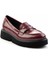 Bordo Kırışık Rugan Kadın Loafer Ayakkabı K01257068008 3