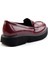 Bordo Kırışık Rugan Kadın Loafer Ayakkabı K01257068008 4