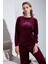 Standart Fit Bisiklet Yaka Yumuşak Kadife Pijama Takımı Bayan Pijama Takımı 6094201 1