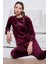 Standart Fit Bisiklet Yaka Yumuşak Kadife Pijama Takımı Bayan Pijama Takımı 6094201 5