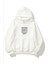 Kapüşonlu Içi Polar War & Peace Baskılı Beyaz Unisex Sweatshirt 2